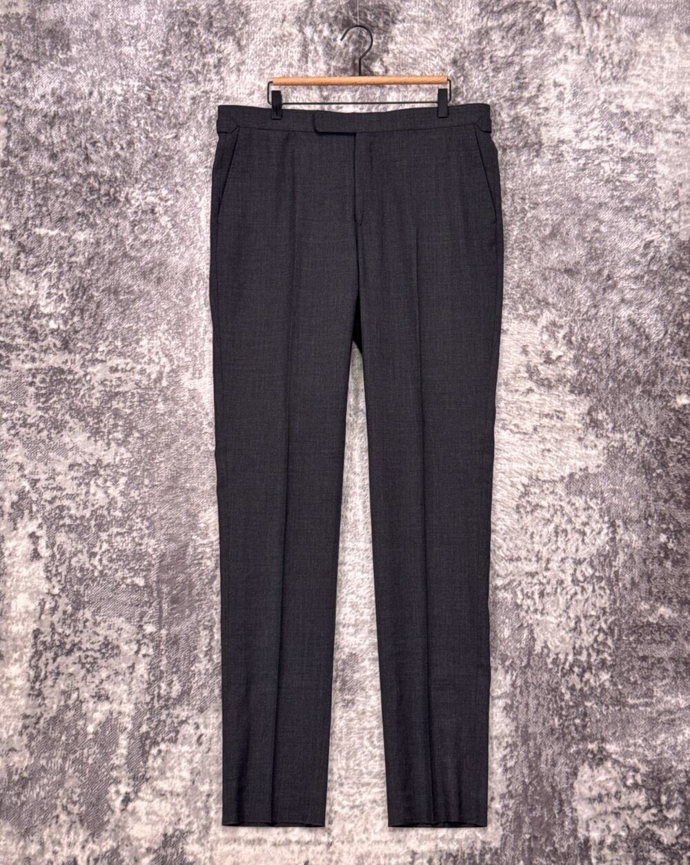 New Polo Ralph Lauren Pants 38 Men Slim Side Adjuster Gray Wool Trouser Portugal